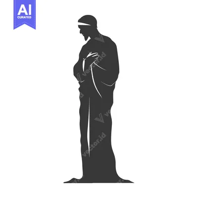 Silhouette of a man in traditional garb, praying with hands clasped