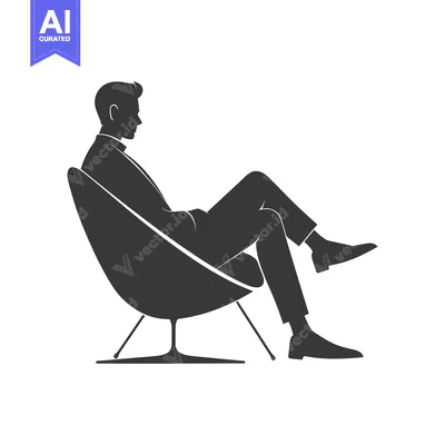 Popular premium asset: Silhouette of a Man Relaxing in a Modern Chair