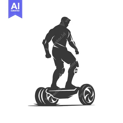 Premium design asset: Silhouette of a Man Riding a Hoverboard