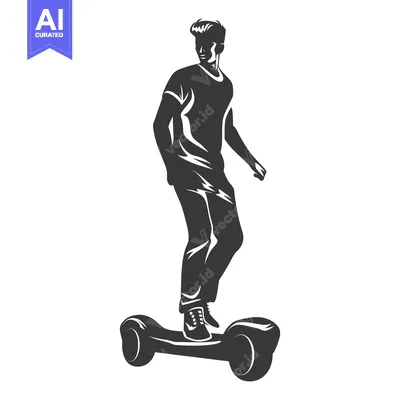 Popular premium asset: Silhouette of a Man Riding a Self-Balancing Electric Scooter