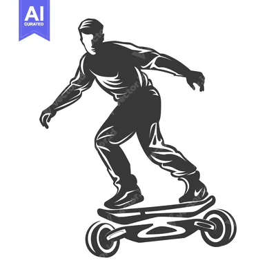 Silhouette of a Man Riding a Self-Balancing Electric Skateboard