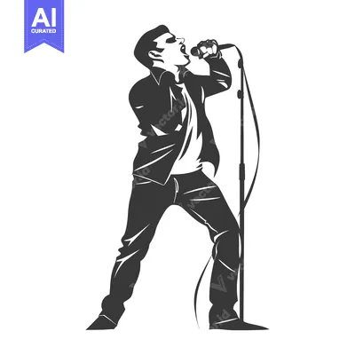 Popular premium asset: Silhouette of a Man Singing into a Microphone