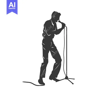 Popular premium asset: Silhouette of a Man Singing into a Microphone