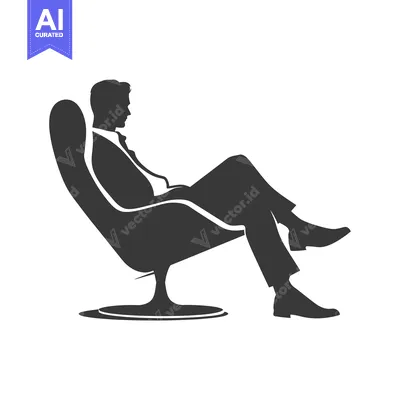 Silhouette of a man sitting in a chair