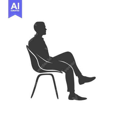 Aset desain premium: Silhouette of a Man Sitting in a Chair