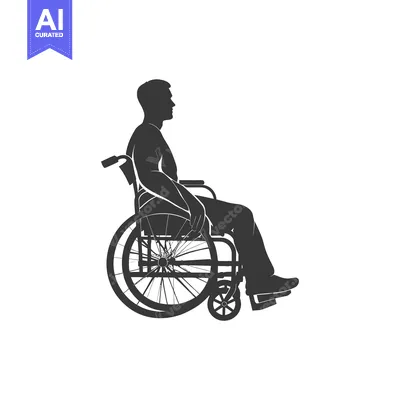 Premium design asset: Silhouette of a Man Sitting in a Wheelchair