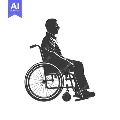 Aset premium populer: Silhouette of a Man Sitting in a Wheelchair