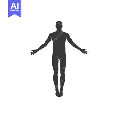Aset desain premium: Silhouette of a man standing with arms outstretched