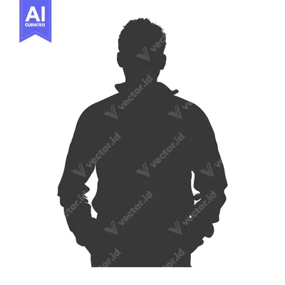Silhouette of a Man Standing with Hands in Pockets