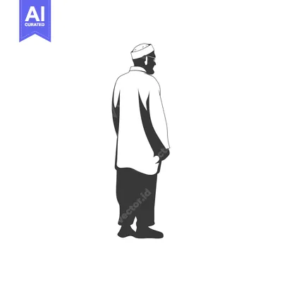 Aset premium populer: Silhouette of a man wearing a cap and glasses