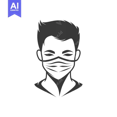 Silhouette of a Man Wearing a Face Mask