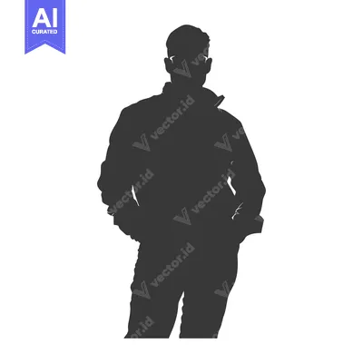 Premium design asset: Silhouette of a Man Wearing Glasses and a Hat