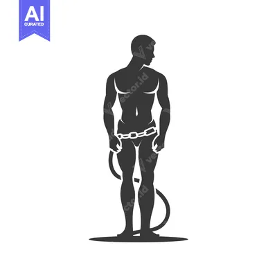 Aset desain premium: Silhouette of a Man with a Chain Belt