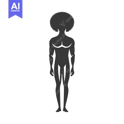 Aset desain premium: Silhouette of a man with an afro hairstyle