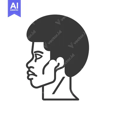 Silhouette of a man with an afro hairstyle, seen from the side