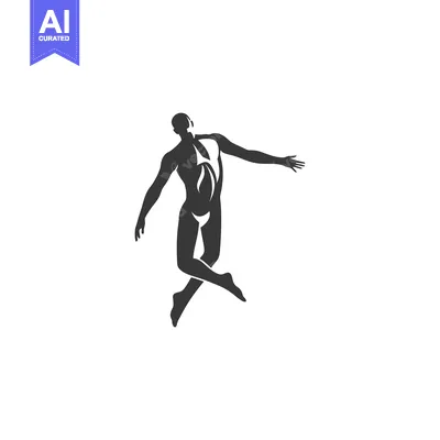 Popular premium asset: Silhouette of a Man with Arms Outstretched and Legs Crossed
