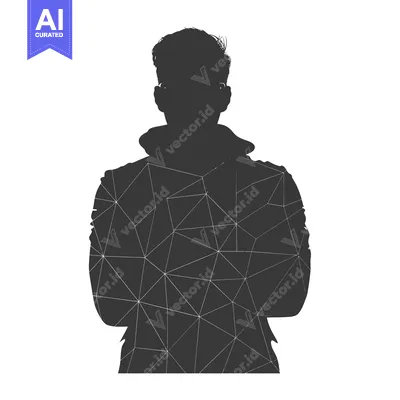 Silhouette of a Man with Geometric Pattern