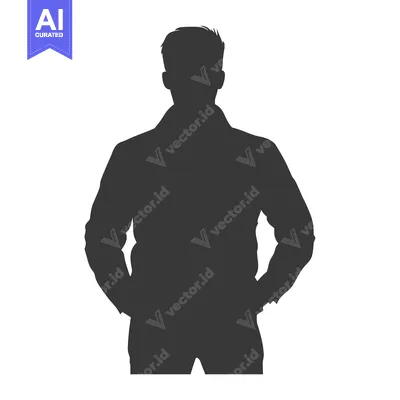 Aset premium populer: Silhouette of a Man with Hands in Pockets