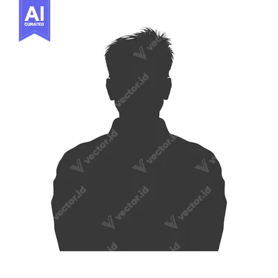 Aset premium populer: Silhouette of a man with spiky hair and shoulders