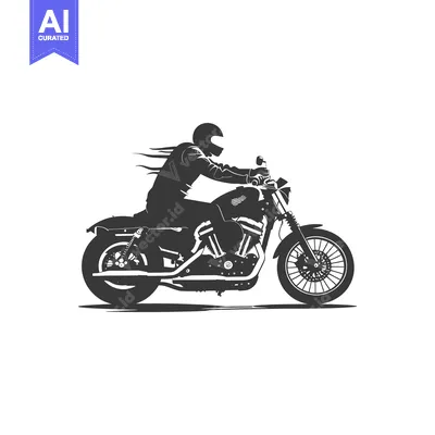 Aset premium populer: Silhouette of a Motorcycle Rider in Motion