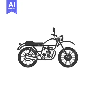 Premium design asset: Silhouette of a Motorcycle with Spoked Wheels