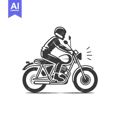 Aset desain premium: Silhouette of a Motorcyclist Riding a Motorcycle