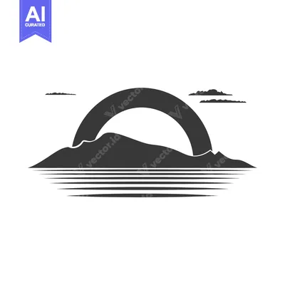 Aset premium populer: Silhouette of a Mountain Range with a Sunset Over the Ocean