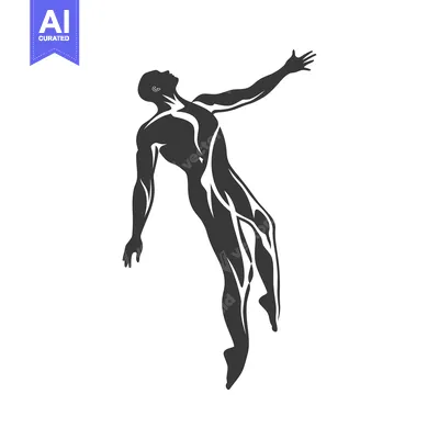 Popular premium asset: Silhouette of a Muscular Man Reaching Upward
