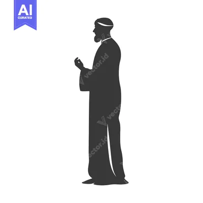 Silhouette of a Muslim Man Praying
