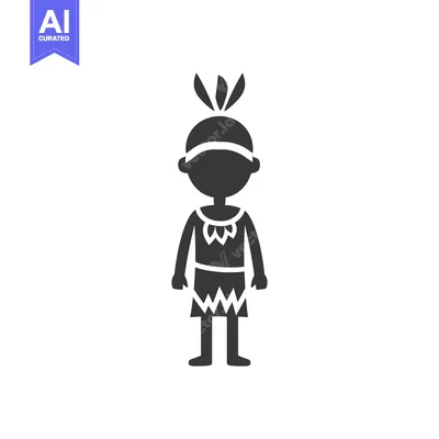 Popular premium asset: Silhouette of a Native American Person with Traditional Clothing