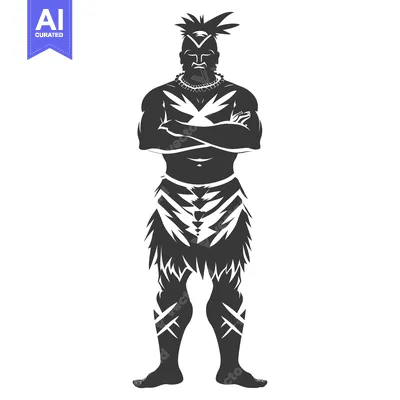 Aset premium populer: Silhouette of a Native American Warrior with Arms Crossed