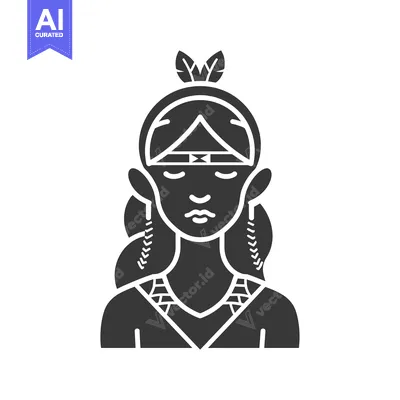 Silhouette of a Native American Woman with Traditional Headwear