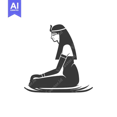 Silhouette of an Egyptian Goddess Seated in Meditation