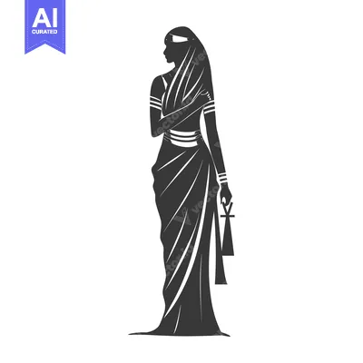 Silhouette of an Egyptian Woman in a Traditional Robe