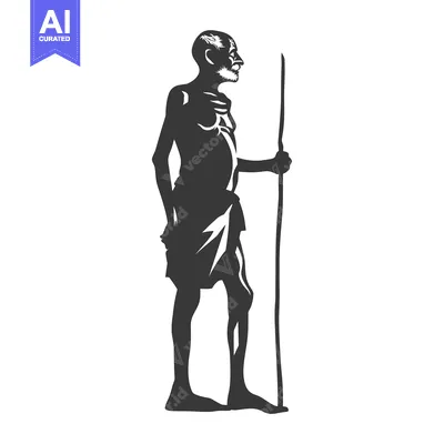 Aset desain premium: Silhouette of an elderly man with a walking stick
