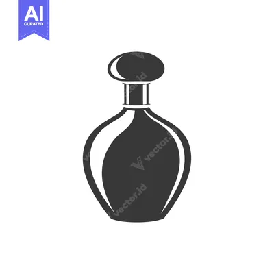 Aset premium populer: Silhouette of a Perfume Bottle with a Rounded Top