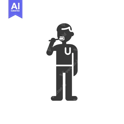 Silhouette of a Person Brushing Their Teeth