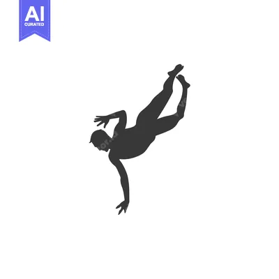 Popular premium asset: Silhouette of a Person Falling Headfirst