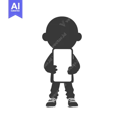 Popular premium asset: Silhouette of a Person Holding a Blank Rectangular Object