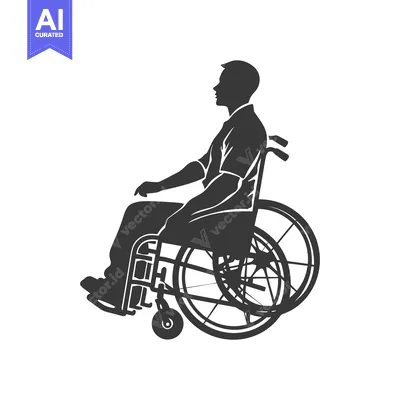 Aset desain premium: Silhouette of a Person in a Wheelchair