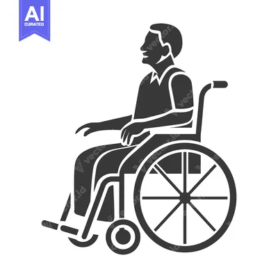 Aset desain premium: Silhouette of a Person in a Wheelchair