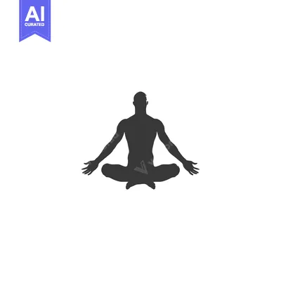 Aset desain premium: Silhouette of a Person in a Yoga Pose
