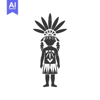 Aset premium populer: Silhouette of a Person in Native American Headdress