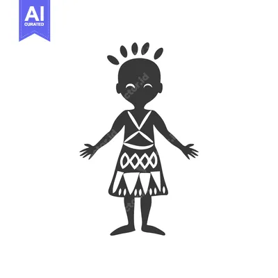 Premium design asset: Silhouette of a Person in Traditional African Clothing