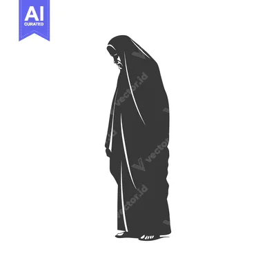 Silhouette of a Person in Traditional Clothing