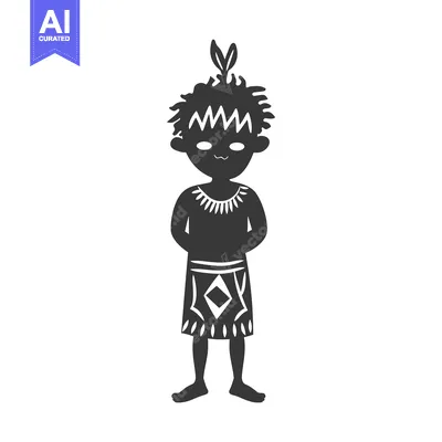 Aset desain premium: Silhouette of a Person in Traditional Clothing