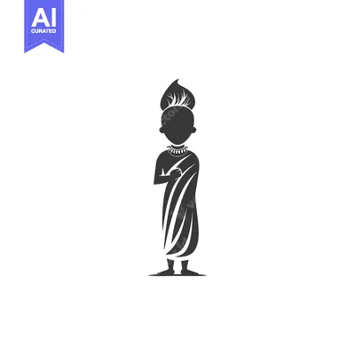 Popular premium asset: Silhouette of a Person in Traditional Clothing with Headwear