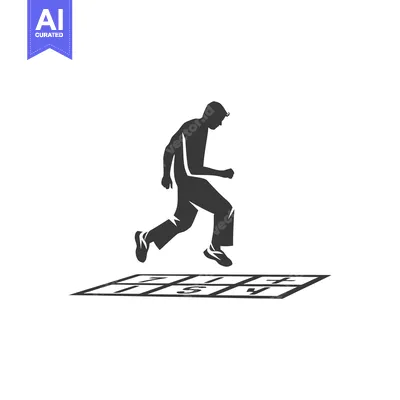 Aset premium populer: Silhouette of a Person Jumping Over a Numbered Grid