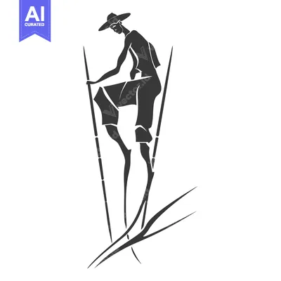 Silhouette of a Person on Stilts