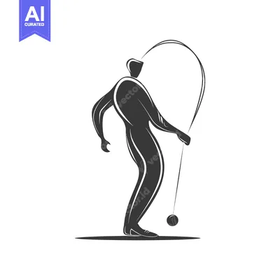 Premium design asset: Silhouette of a Person Playing with a Yo-Yo